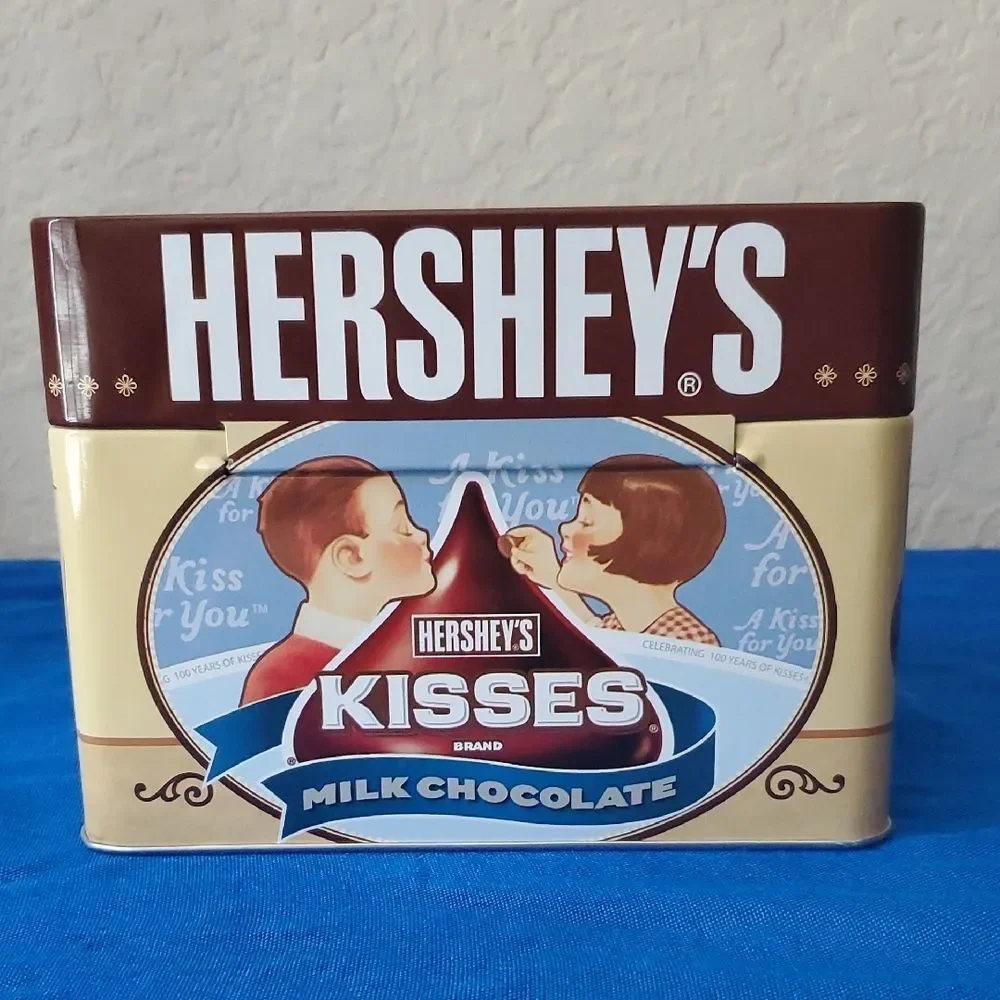 Vintage Hershey’s Recipe Tin Storage Box Chocolate Advertising Collectible